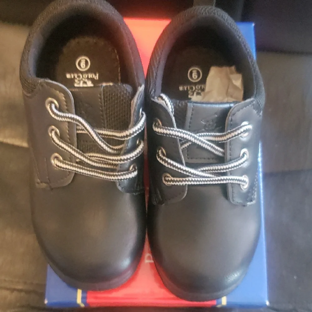 Kids Black Lace-Up Shoes